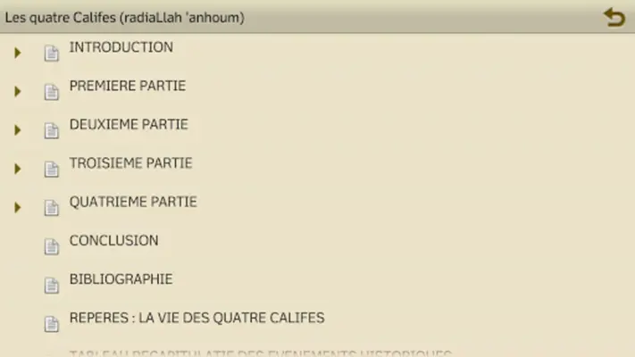 Les quatre Califes android App screenshot 2